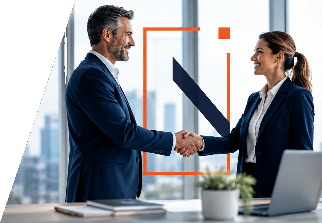 Poignée de main entre deux professionnels lors d’un audit de certification